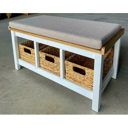 385245 : Băng Ghế Dài Lót Nệm + 3 Hộp Lục Bình Đang Lưu Trữ